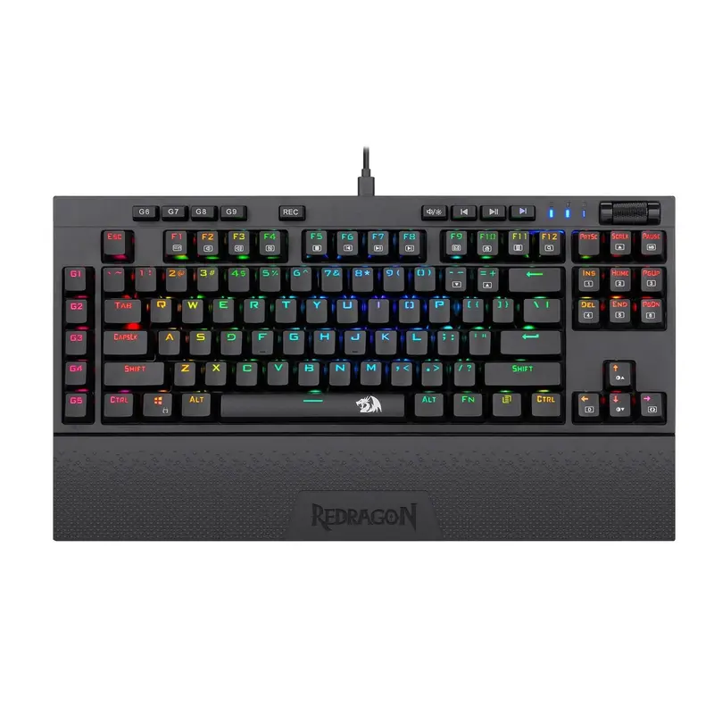 Redragon K588 Rgb Pro Broadsword Tkl Mechanical Wired Gaming Keyboard - Black 1