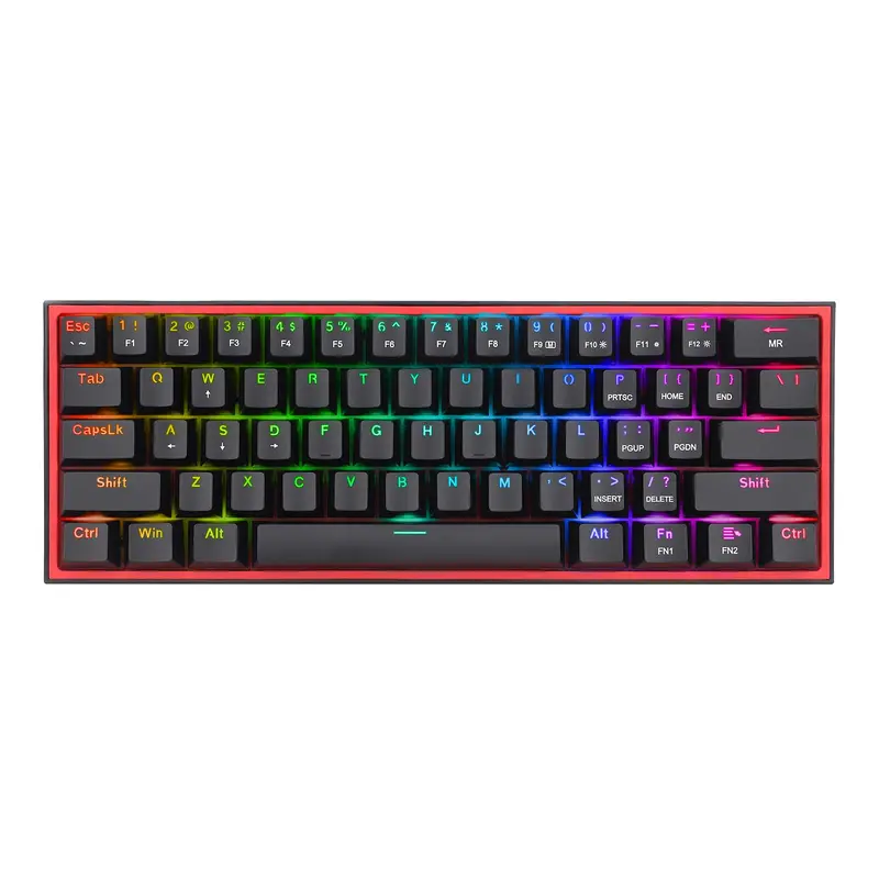 Redragon K616 Fizz Pro 61-Key Rgb Mechanical Gaming Keyboard – Black (60%, Rgb, Wireless/Wired, Hot-Swappable) 1