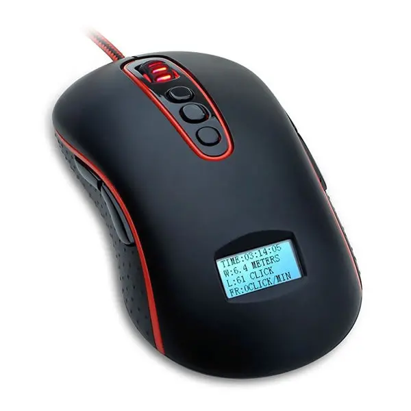 Redragon M906 Mars 4000Dpi Unique Lcd Screen Optical Usb Gaming Mouse 1