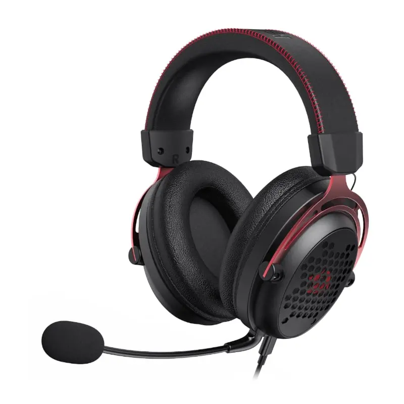 Redragon Over-Ear Diomedes Honeycomb 3.5Mm Aux Gaming Headset - Black 1