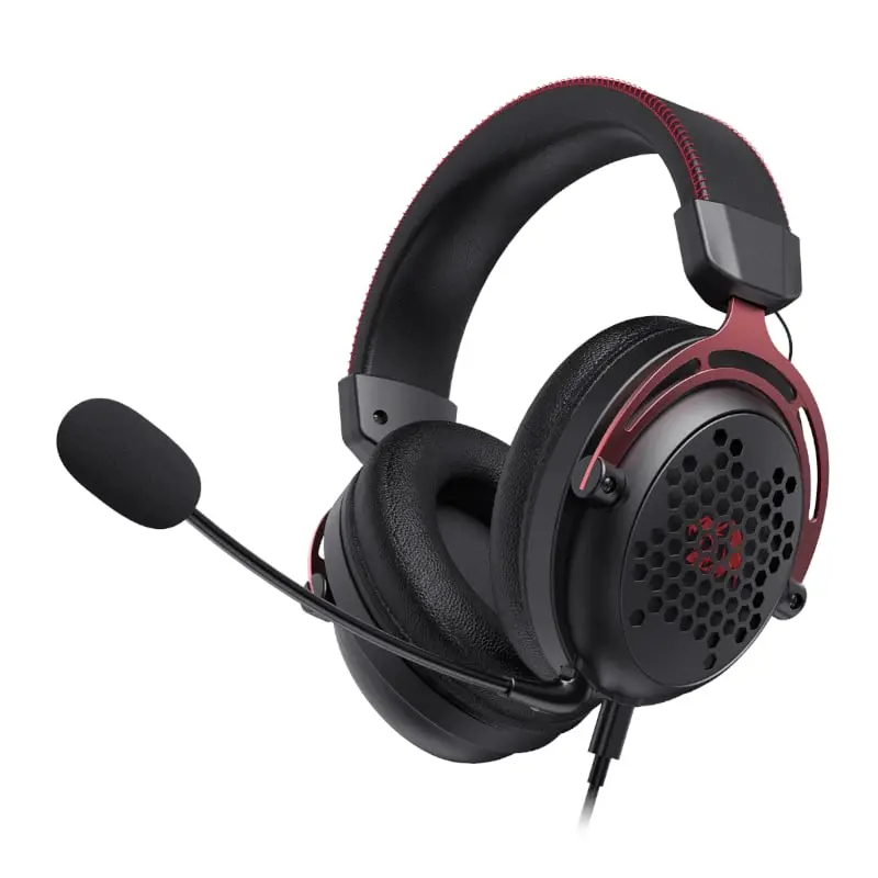Redragon Over-Ear Diomedes Honeycomb 3.5Mm Aux Gaming Headset - Black 2