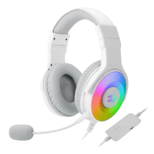 Redragon Over-Ear Pandora Usb (Power Only)|Aux (Mic And Headset) Rgb Gaming Headset - White 1
