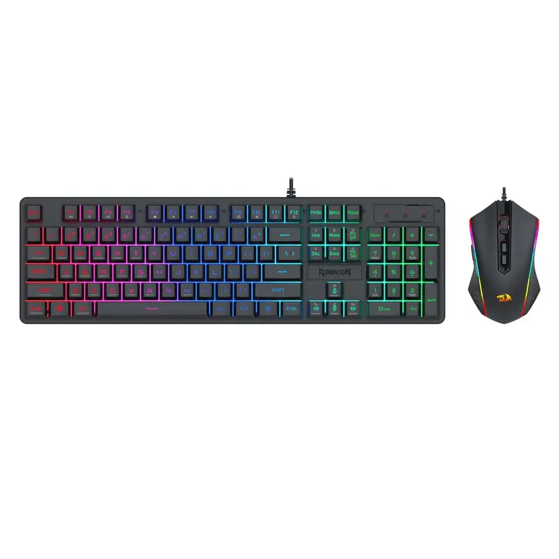 Redragon S107 Rgb Gaming Essentials Wired Gaming Keyboard And Mouse Bundle 1