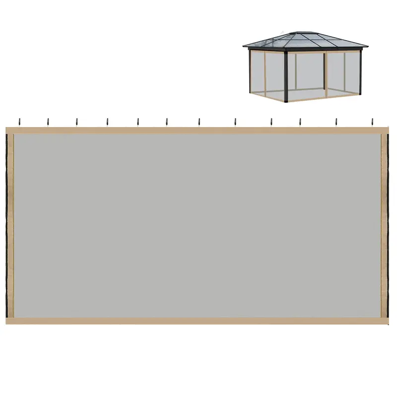Replacement Mosquito Netting For Gazebo 10' X 10'With Zippers, Beige 2