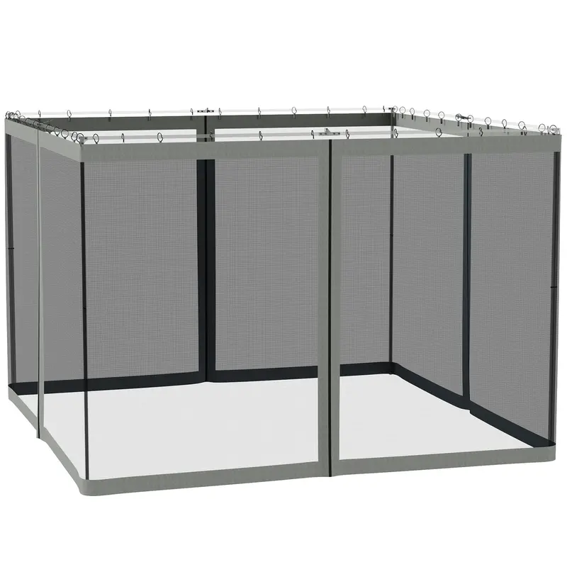 Replacement Mosquito Netting For Gazebo 10' X 10'With Zippers, Dark Grey 1