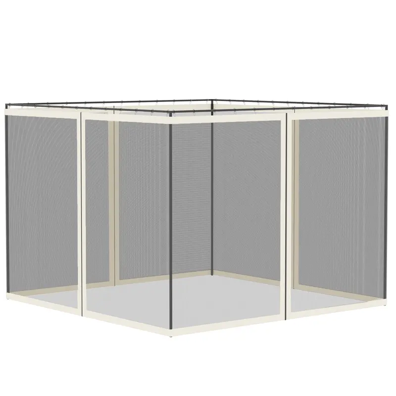 Replacement Mosquito Netting For Gazebo 10' X 10'With Zippers, White 1