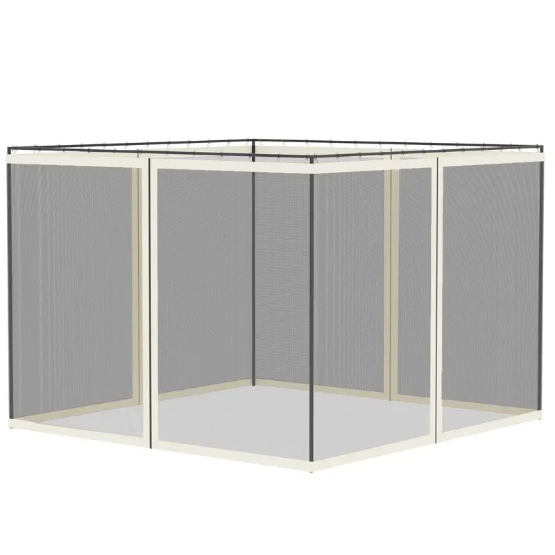 Replacement Mosquito Netting For Gazebo 10' X 10'With Zippers, White 2