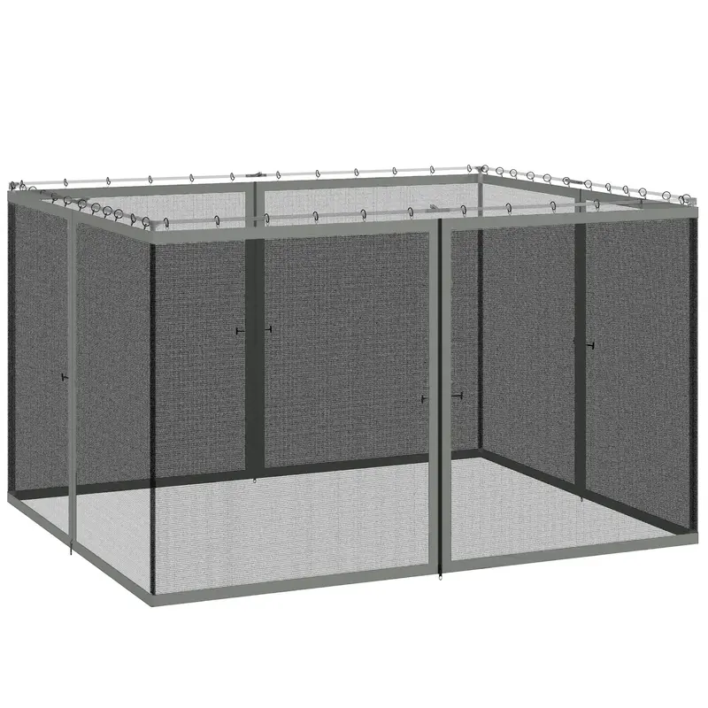 Replacement Mosquito Netting For Gazebo 10' X 12'With Zippers, Dark Grey 1