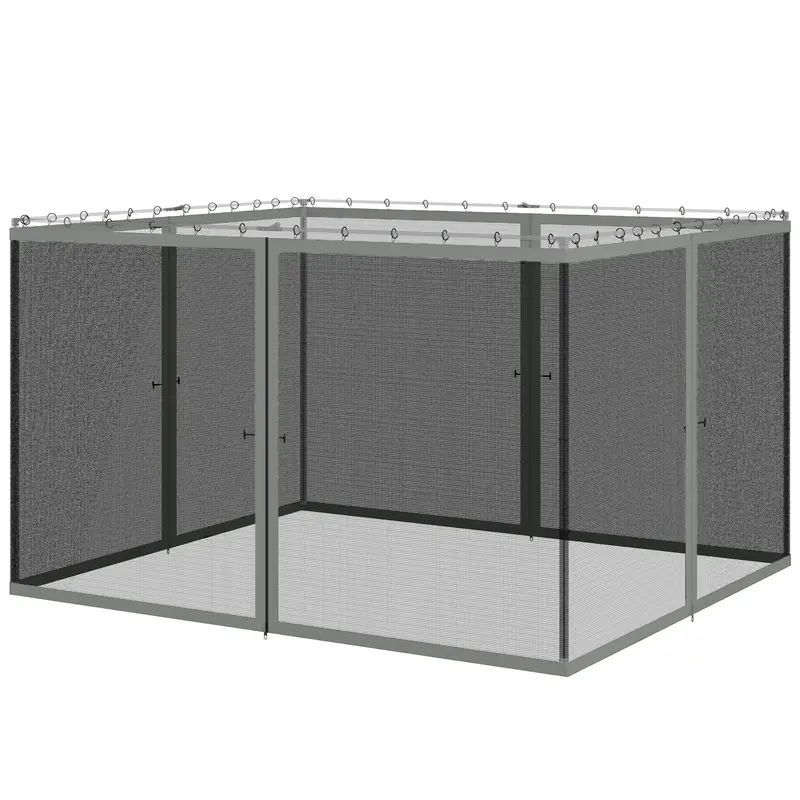 Replacement Mosquito Netting For Gazebo 10' X 12'With Zippers, Dark Grey 2