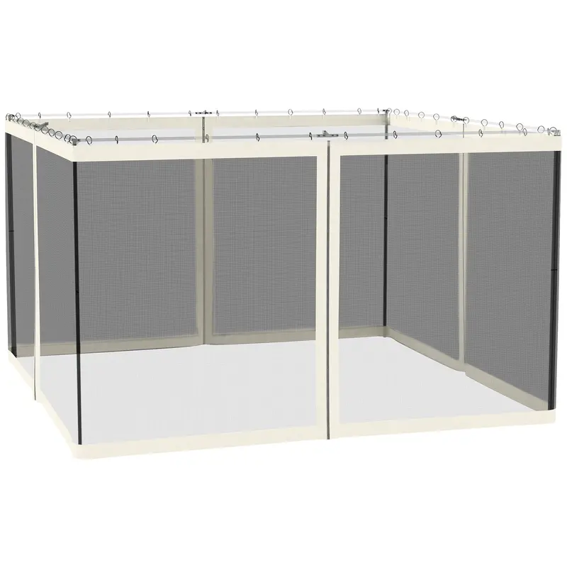 Replacement Mosquito Netting For Gazebo 10' X 12'With Zippers, White 1