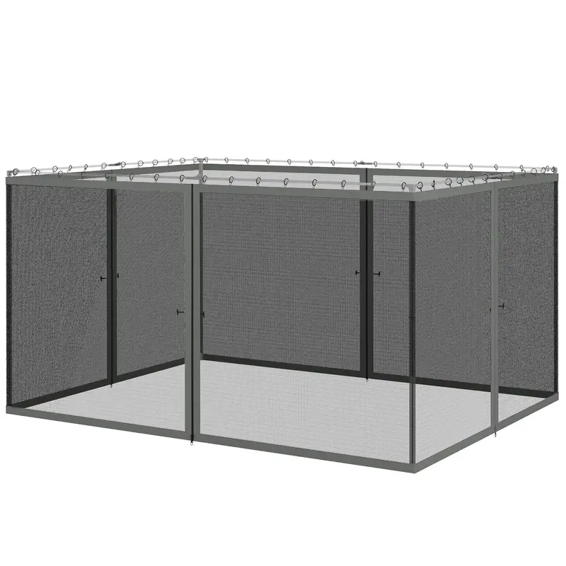 Replacement Mosquito Netting For Gazebo 10' X 13'With Zippers, Dark Grey 2