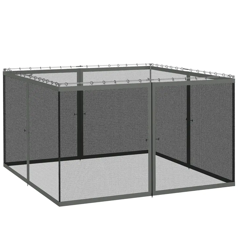 Replacement Mosquito Netting For Gazebo 12' X 12'With Zippers, Dark Grey 1