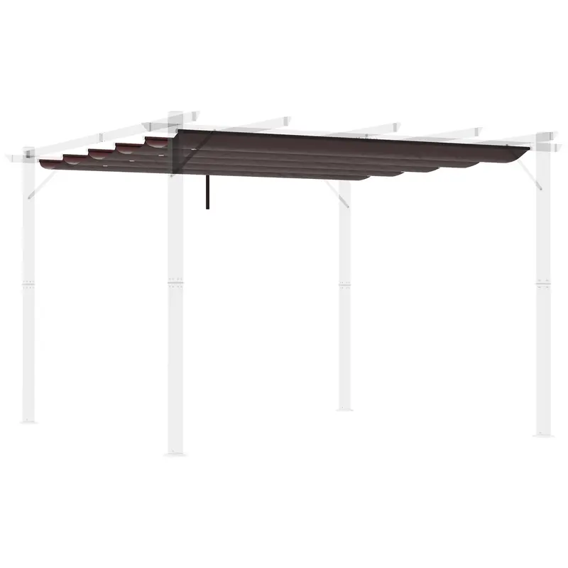 Retractable Replacement Pergola Canopy For 10' X 10' Pergola, Coffee 1