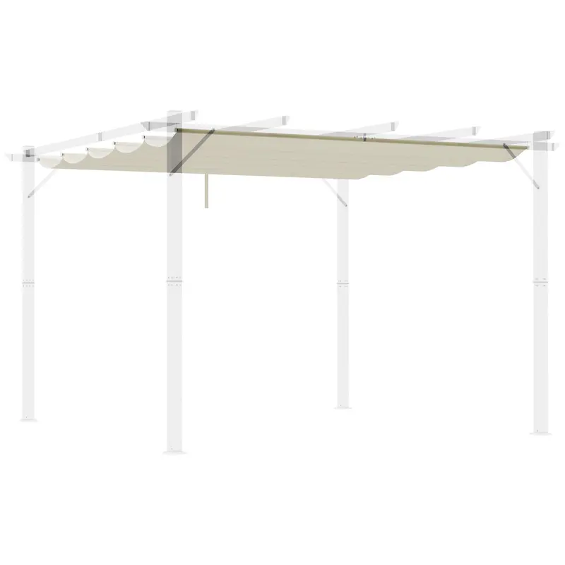 Retractable Replacement Pergola Canopy For 10' X 10' Pergola, White 1