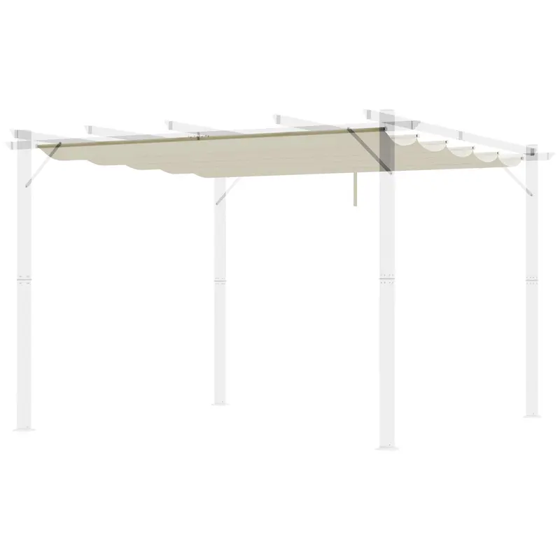 Retractable Replacement Pergola Canopy For 10' X 10' Pergola, White 2