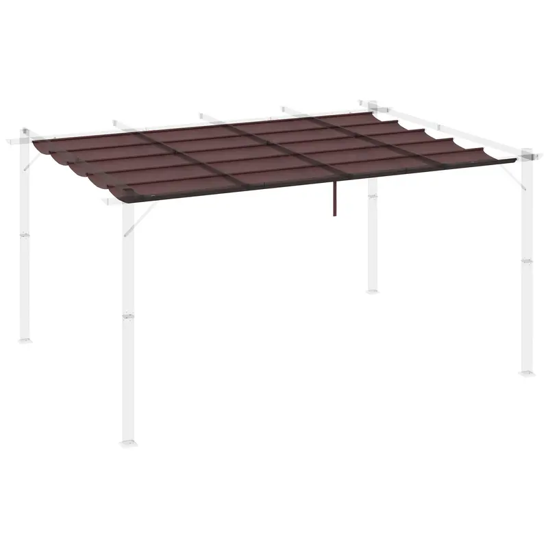 Retractable Replacement Pergola Canopy For 10' X 13' Pergola, Coffee 1