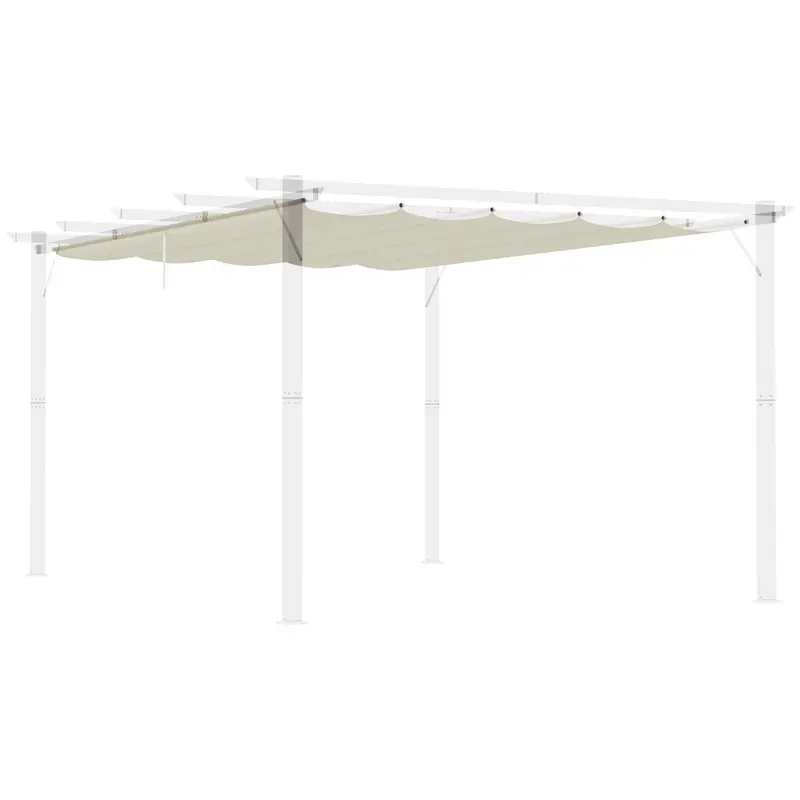 Retractable Replacement Pergola Canopy For 10' X 13' Pergola, Cream White 1