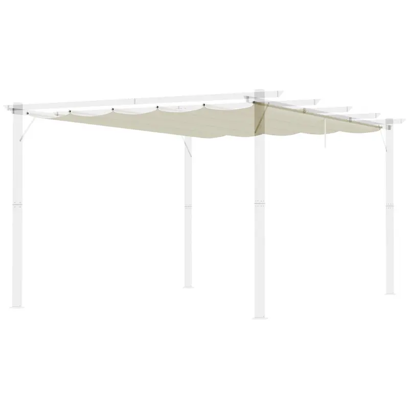 Retractable Replacement Pergola Canopy For 10' X 13' Pergola, Cream White 2