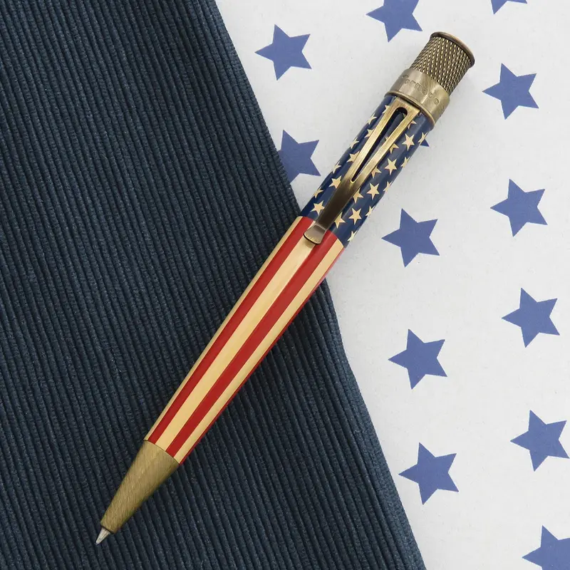 Retro 51 Tornado Vintage Metalsmith Tribute 250 Flag Rollerball Pen 1