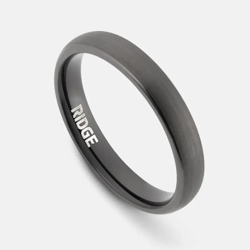 Ridge 4Mm Rounded Ring Set - Gunmetal 1