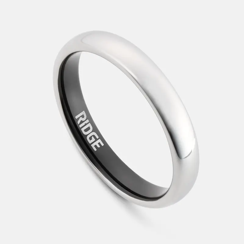 Ridge 4Mm Rounded Ring Set - Platinum 1