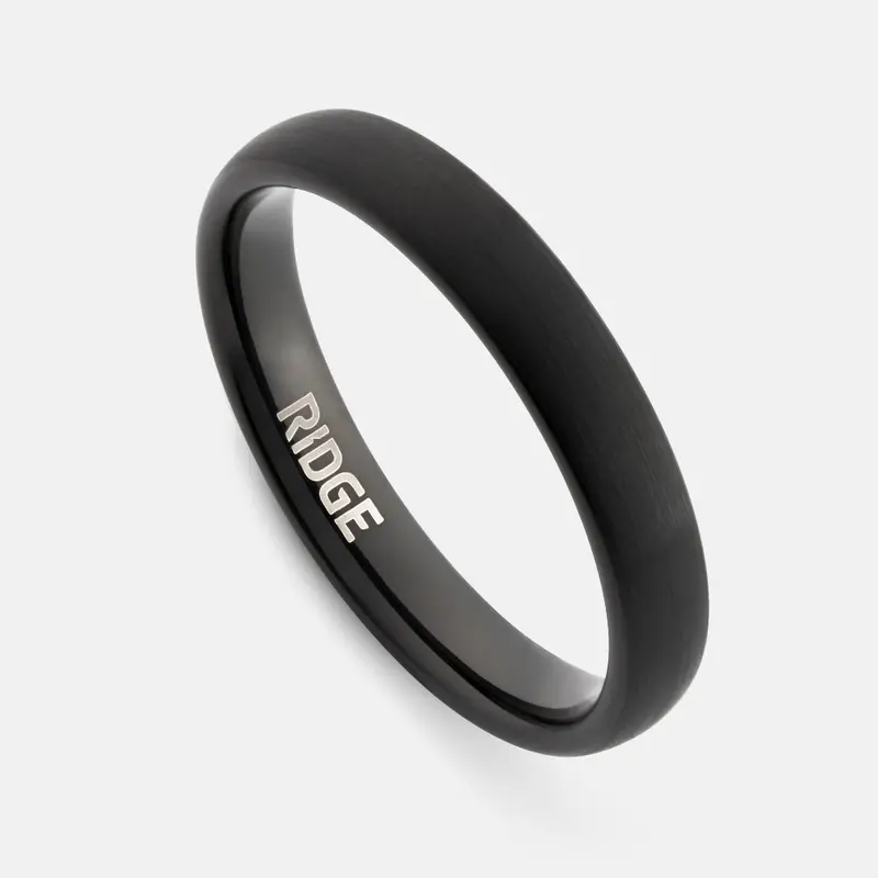 Ridge 4Mm Rounded Ring Set - Royal Black 1