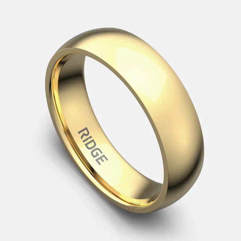 Ridge 6Mm Rounded Ring Set - 24K Gold | Tantalum 1