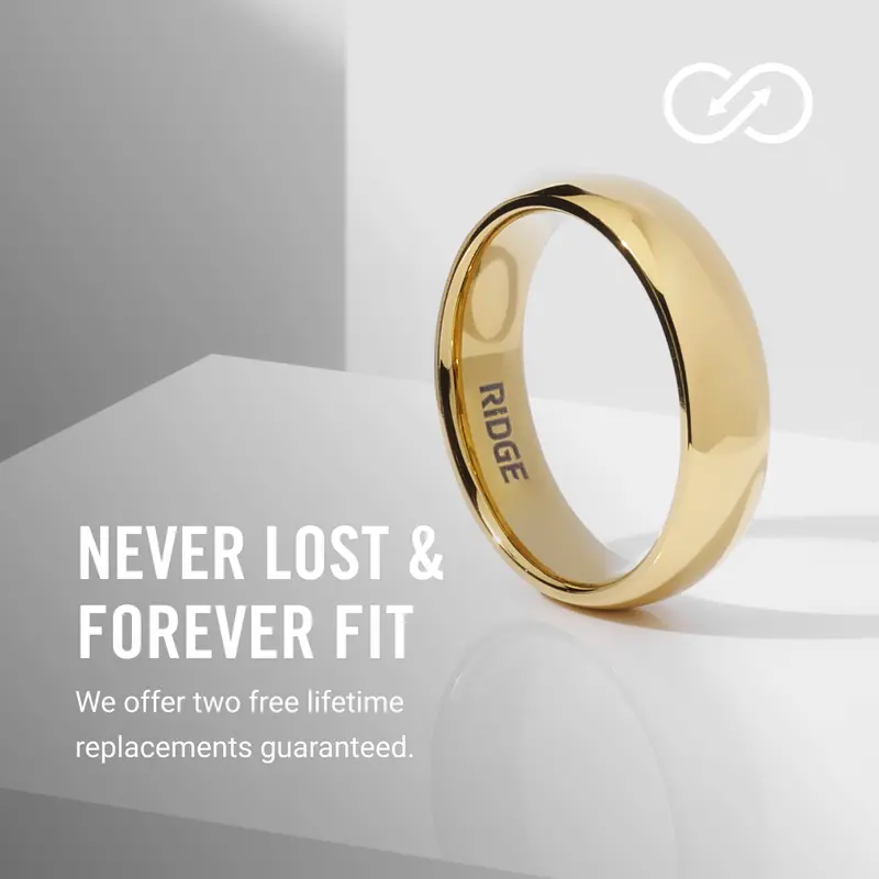 Ridge 6Mm Rounded Ring Set - 24K Gold | Tantalum 9