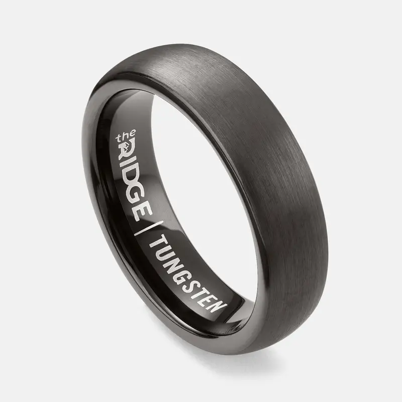 Ridge 6Mm Rounded Ring Set - Gunmetal 1
