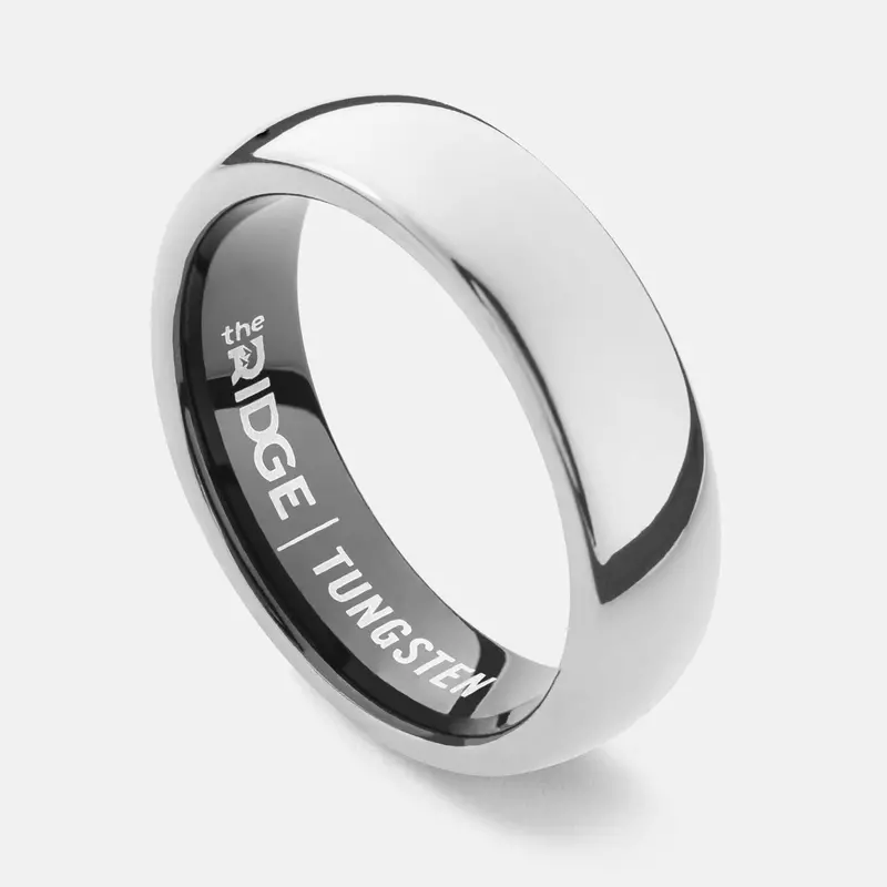 Ridge 6Mm Rounded Ring Set - Platinum 1