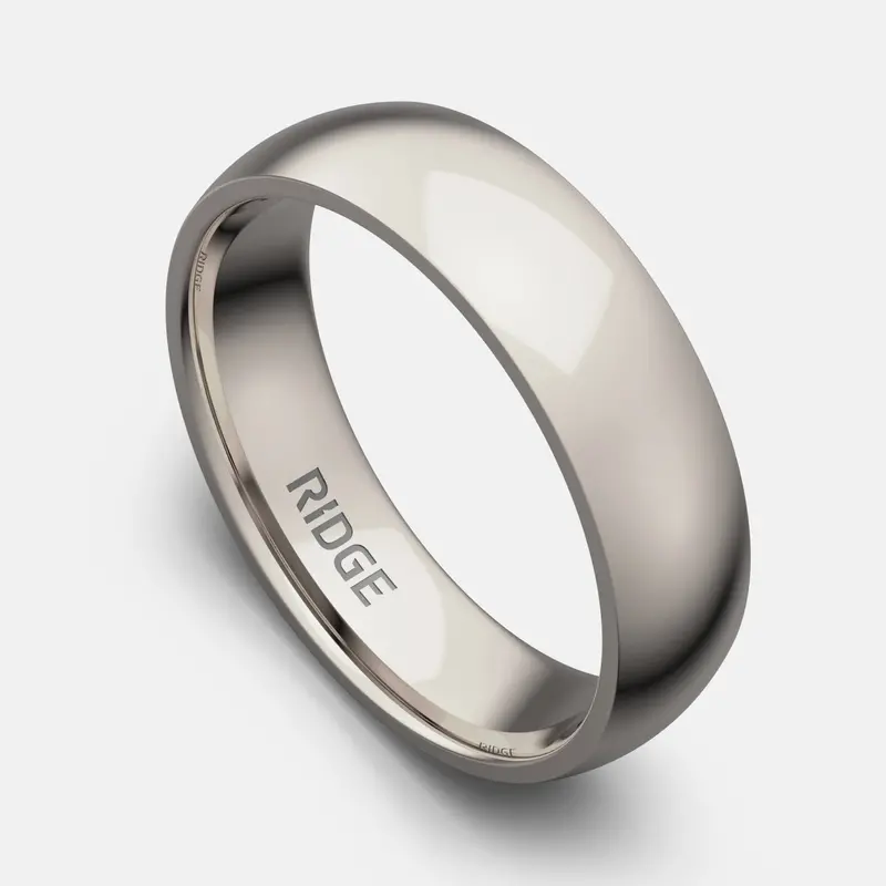 Ridge 6Mm Rounded Ring Set - Platinum | Tantalum 1