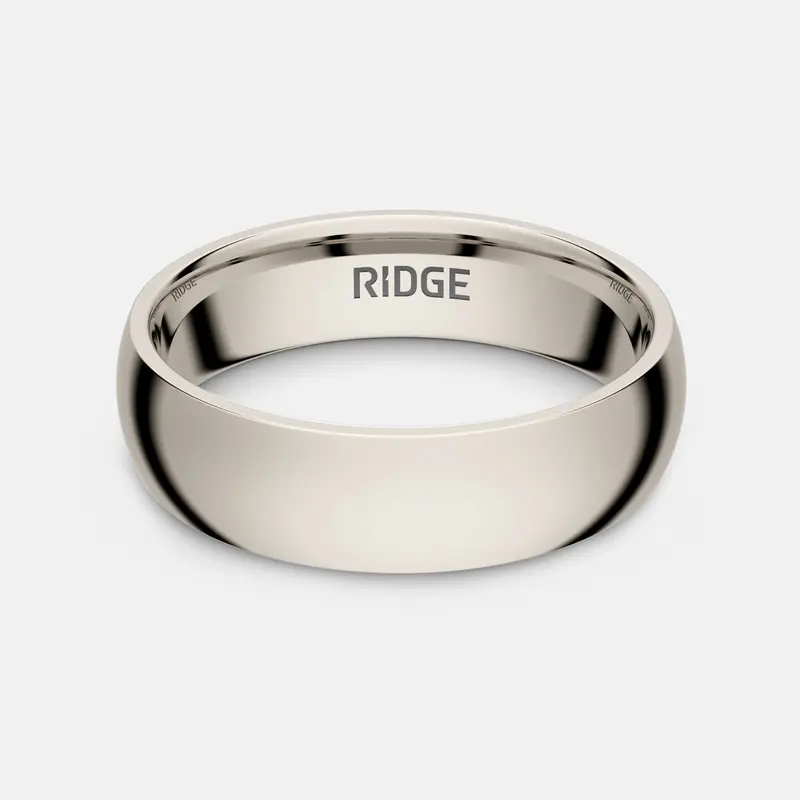 Ridge 6Mm Rounded Ring Set - Platinum | Tantalum 2