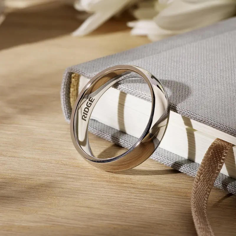 Ridge 6Mm Rounded Ring Set - Platinum | Tantalum 6