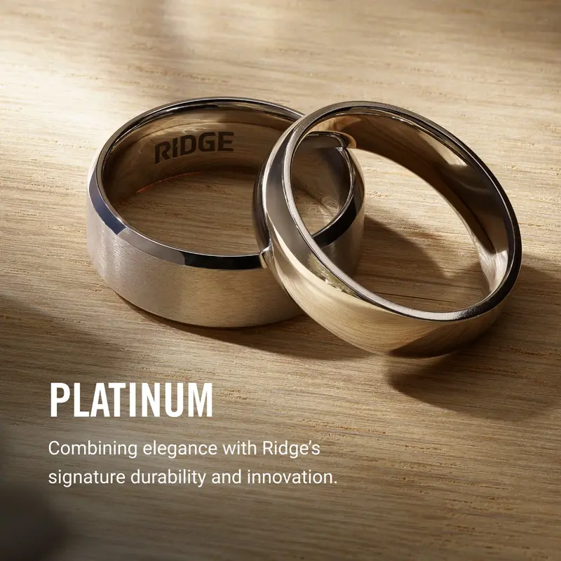 Ridge 6Mm Rounded Ring Set - Platinum | Tantalum 7