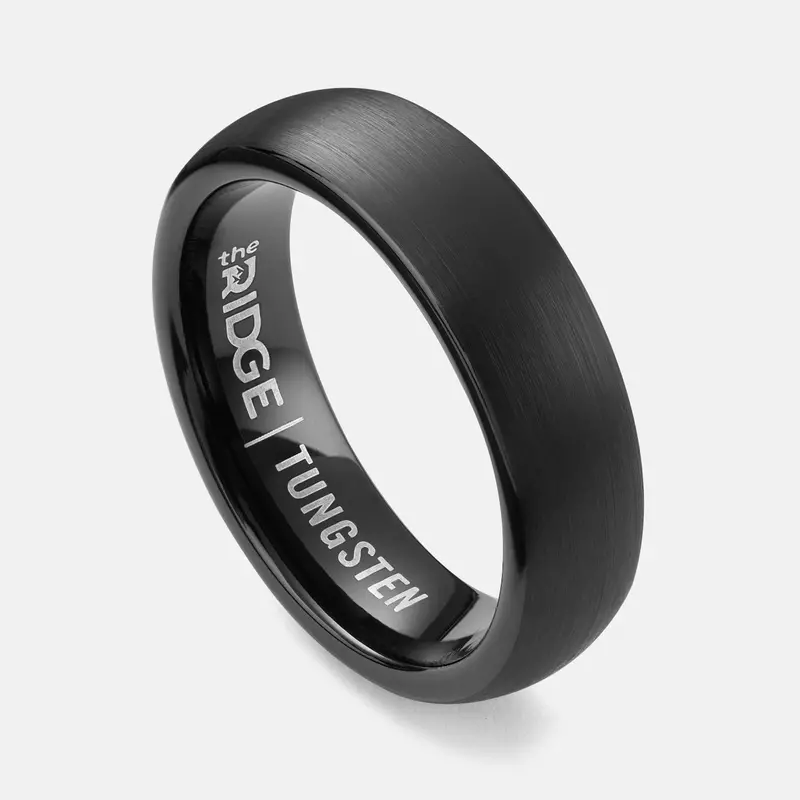 Ridge 6Mm Rounded Ring Set - Royal Black 1