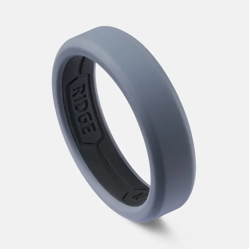 Ridge 6Mm Silicone Ring Set - Gunmetal 1