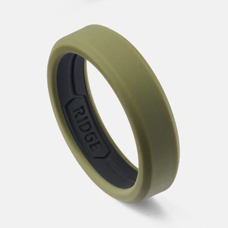 Ridge 6Mm Silicone Ring Set - Matte Olive 1