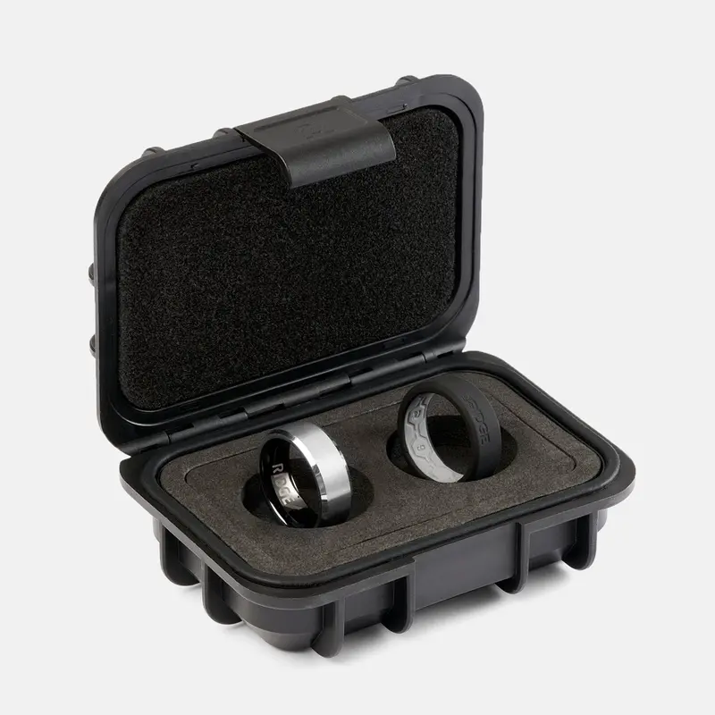 Ridge 8Mm Beveled Ring Set - Platinum 2