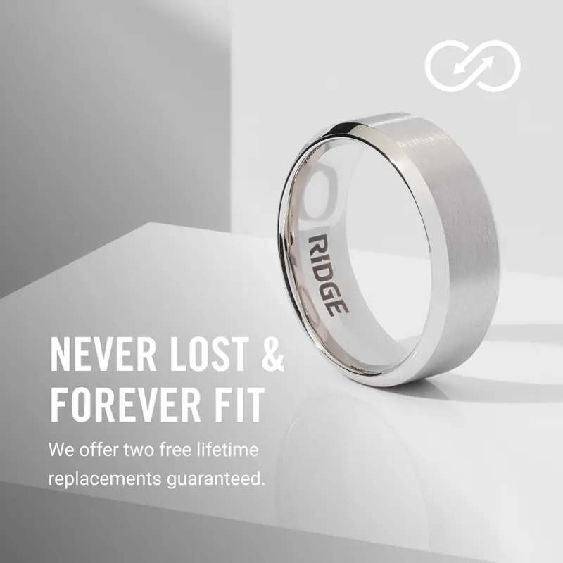 Ridge 8Mm Beveled Ring Set - Platinum | Tantalum 9