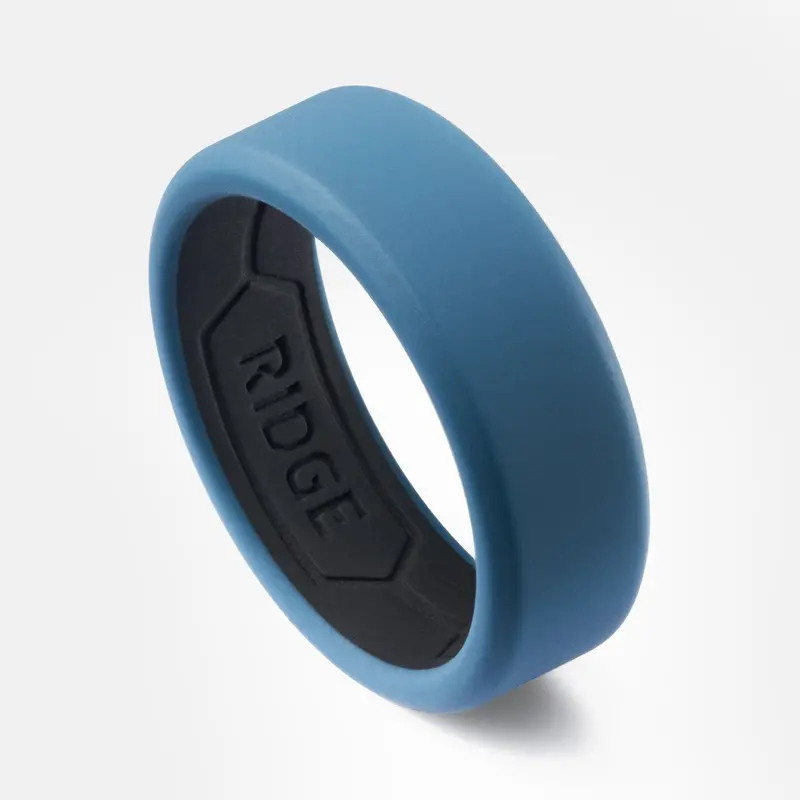 Ridge 8Mm Silicone Ring Set - Alpine Navy 1