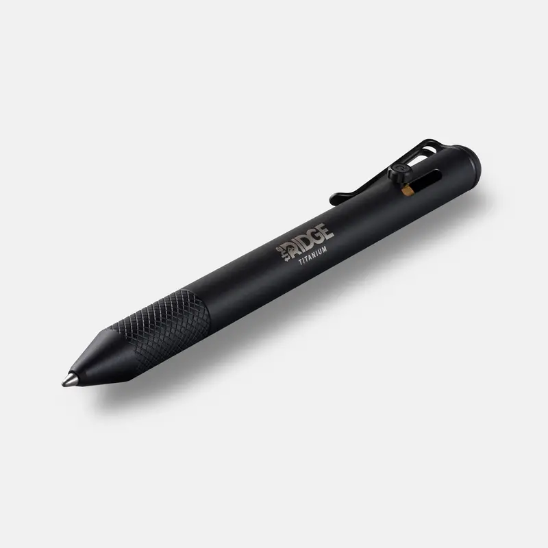 Ridge Bolt Action Pen - Matte Black Titanium 1