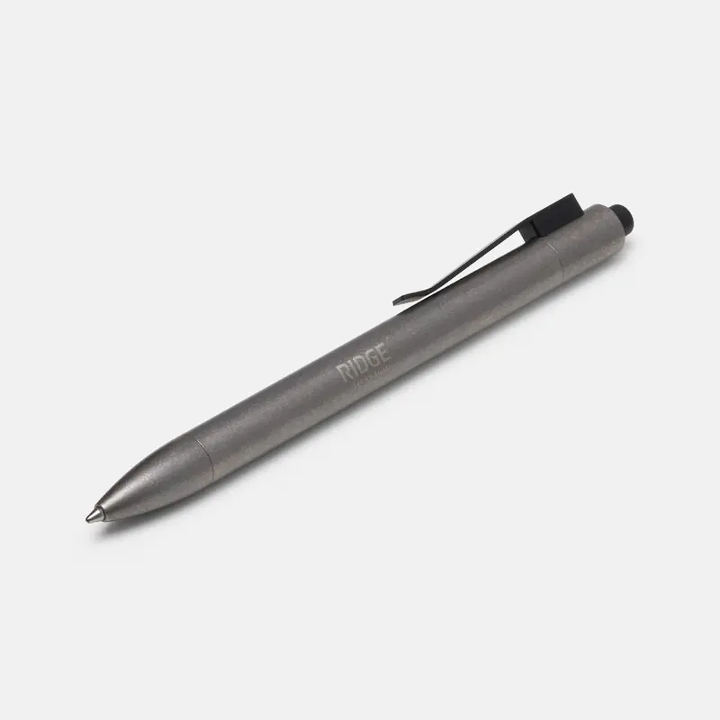 Ridge Click Pen - Stonewashed Titanium 1