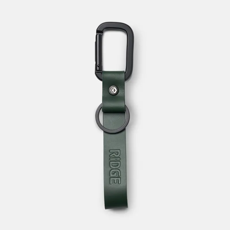 Ridge Keychain - Hunter Green Leather 1