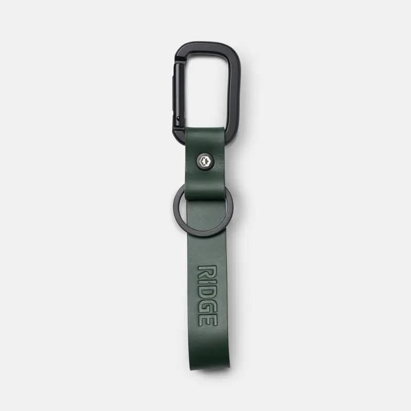 Ridge Keychain - Hunter Green Leather 2