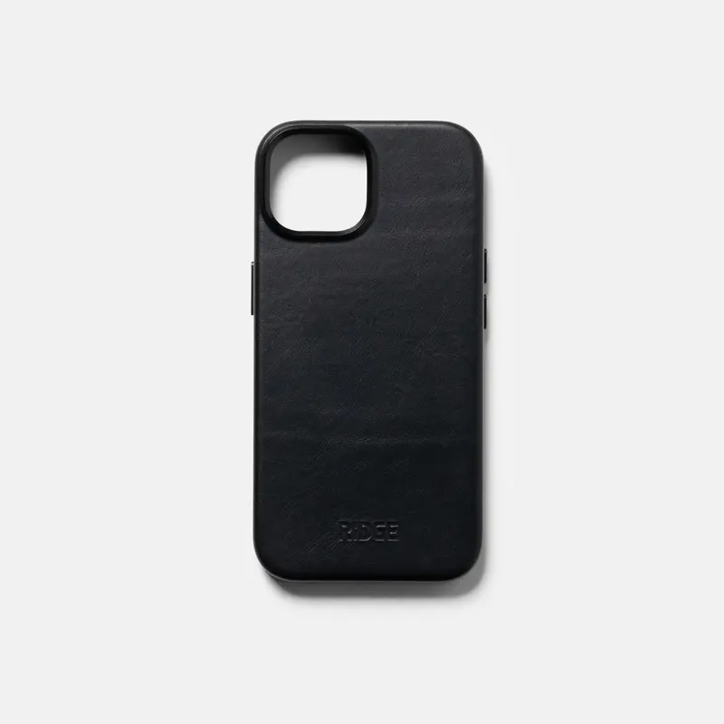 Ridge Phone Case - Midnight Black Leather - Iphone 15 1