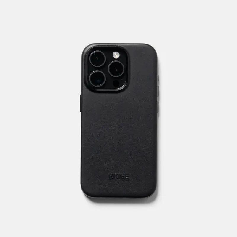 Ridge Phone Case - Midnight Black Leather - Iphone 15 Pro 1