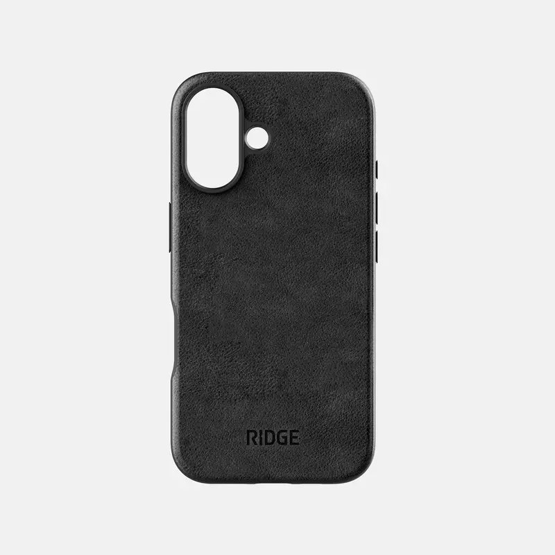 Ridge Phone Case - Midnight Black Leather - Iphone 16 1