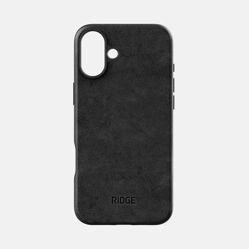 Ridge Phone Case - Midnight Black Leather - Iphone 16 Plus 1