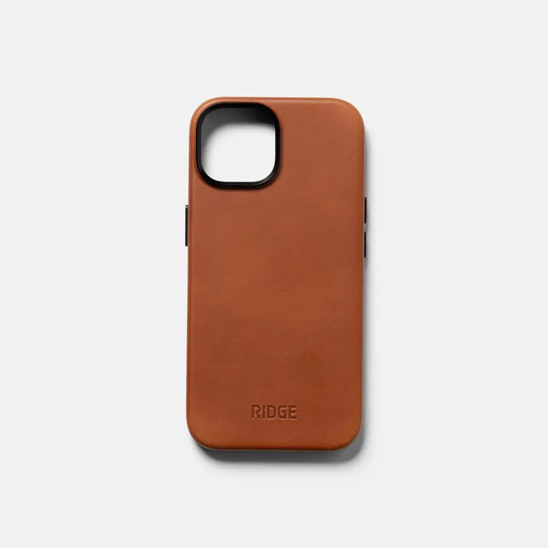 Ridge Phone Case - Tobacco Brown Leather - Iphone 15 1