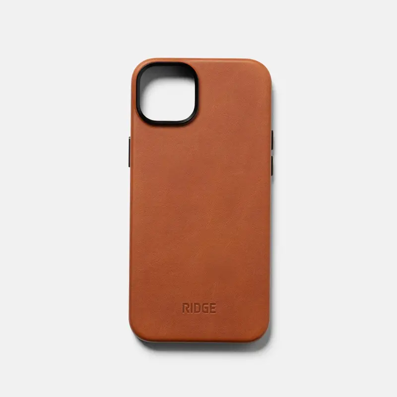 Ridge Phone Case - Tobacco Brown Leather - Iphone 15 Plus 1